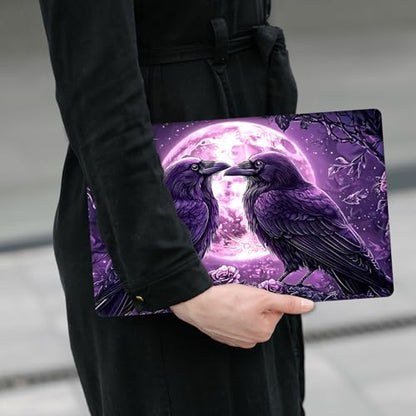 Laptop Skin Sticker Decal 12" 13" 13.3" 14" 15" 15.6",Waterproof Scratch Resistant Vinyl,Reusable Easy to Apply,for MacBook HP Dell Notebooks Netbooks Laptop,2 Wrist Pads,Crow Couple Purple - color: Crow Couple Purple