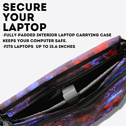 J World New York Thomas Laptop Messenger Bag for Women & Men. Kids Computer Bookbag - color: Galaxy