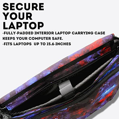 J World New York Thomas Laptop Messenger Bag for Women & Men. Kids Computer Bookbag - color: Galaxy