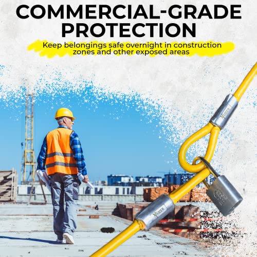 Vascer Commercial Heavy Duty Braided Galvanized Steel Theft Deterrent Security Cable with Looped Ends. (1/2 Inch Thick, 7x19 Construction, 30 Feet) - size: 30 Feet - 1/2 Inch Thick