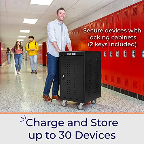 4-Pack | Line Leader 30 Unit Mobile Charging Cart with Locking Cabinets | UL Safety-Certified Charging Station for 30 Tablets, Laptops or Chromebooks | ANSI/BIFMA Standard Laptop Cart & Storage Cart - size: 4 PACK - 30 Tablet/Chromebook
