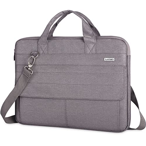 LANDICI Laptop Bag Carrying Case 15.6 Inch with Shoulder Strap, Slim Waterproof Computer Sleeve Cover Compatible with MacBook Pro 15/16, 15-16 Inch HP Acer Dell Lenovo ASUS Laptop, Khaki - color: Khaki&grey, size: 14-15.6 Inch