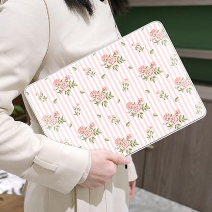 MEEgoodo Printed Case for New MacBook Neo 13 Case inch 2026 Release Model A3404, Laptop Hard Shell with Keyboard Cover & Screen Protector & USB-C Adapter, Pink Stripes&Roses - color: Pink Stripes&Roses