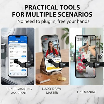 Auto Clicker for Smart Phone, Auto Screen Tapper for Smartphone Tablet TikTok Live - Rechargeable Phone Screen Device Speed Clicker with 107 Adjustable Speed and Digital Display