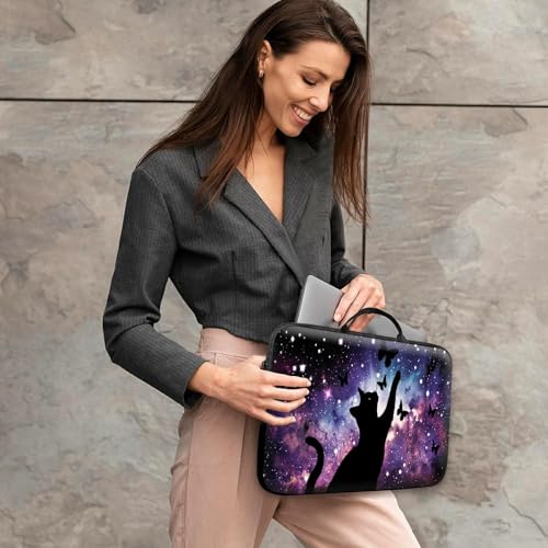 14 15 15.4 15.6 inch Laptop Handle Bag Computer Bag, Pouch Holder Notebook Sleeve Cover Soft Case Compatible for Dell,Lenovo,Toshiba HP, Asus Notebook-Astral Cat - color: Astral Cat