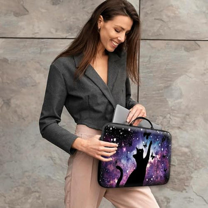 14 15 15.4 15.6 inch Laptop Handle Bag Computer Bag, Pouch Holder Notebook Sleeve Cover Soft Case Compatible for Dell,Lenovo,Toshiba HP, Asus Notebook-Astral Cat - color: Astral Cat