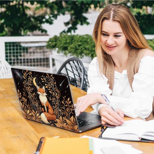 Laptop Skin Sticker Decal, Universal Reusable Vinyl Laptop Cover for 12" 13" 13.3" 14" 15" 15.4" 15.6" Notebook PC, Waterproof Scratch-Resistant with 2 Wrist Pads, Easy to Apply & Remove,Cute Fox - color: Cute Fox