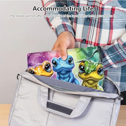 Universal Laptop Skin Sticker with 2 Wrist Pad Skins, Waterproof Scratch Resistant Vinyl Laptop Cover Decal, Cut to Fit for 11–15.6 Inch MacBook HP Dell Lenovo, Color Frogs - color: Color Frogs