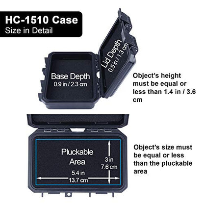 Lykus HC-1510 Mini Hard Case Dry Box with Foam Insert, Interior Size 5.91x3.35x1.46 inch, IP66 Splash-Proof - color: Black, size: HC-1510