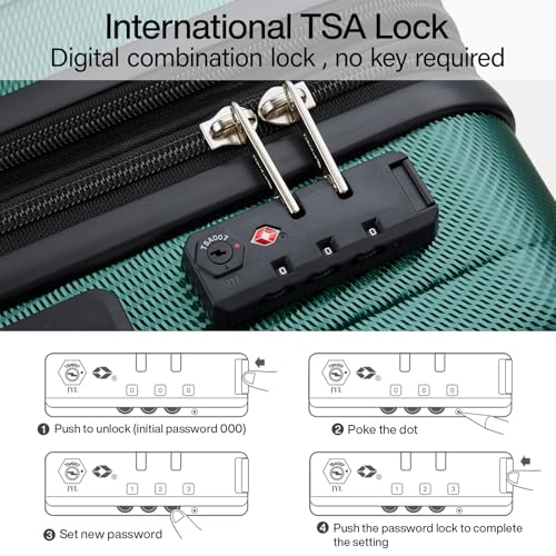 Hanke Expandable Hardshell Luggage Sets 3 piece Carry on Luggage with Wheels Suitcases Lightweight Checked Travel Luggage Rolling Large Suitcase Travel Luggage Bag Woman Men 20/24/29 IN,Blackish Green - color: Blackish Green, size: Expandable 3 Piece Set（