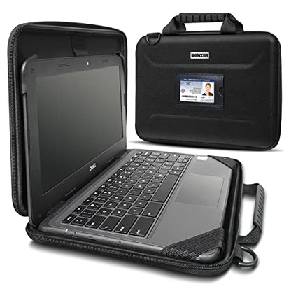 IBENZER EVA Stay-in Protective Case for 13"-15" MacBook Air/Asus/Acer/Samsung/HP/Lenovo Chromebook Laptop, Hardshell Laptop Bag & Shoulder Strap & Handle for K-12 Students, Work, EVA13-BK - size: 13 INCH