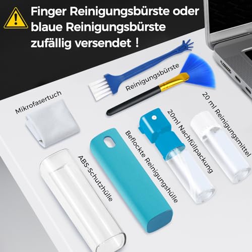 Laptop Screen Cleaner Spray, Jiateums Electronics Touchscreen Mist Cleaning Spray for Monitor Tablet TV Tesla OLED Screen Sunglasses with Refill, Brush & Wipe Tool, Blue - color: blue20ml