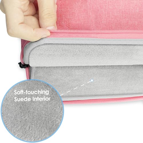 ProElife 13 Inch Laptop Sleeve for MacBook Air 13.6, Water-Resistant, Pink | Snug Fit, Protective Laptop Case, Anti-Scratch, Soft Inner Lining, Extra Storage, Travel Carry Case for Home, Office - color: Pink