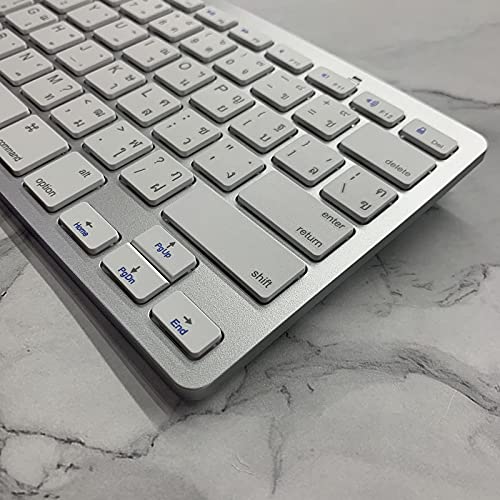 Wireless Thai Keyboard, Minority Language Ultra Thin Lightweight Silent Bluetooth Keyboards for Laptop/Computer/Surface/Desktop/Smart TV (Thai) - style: Thai