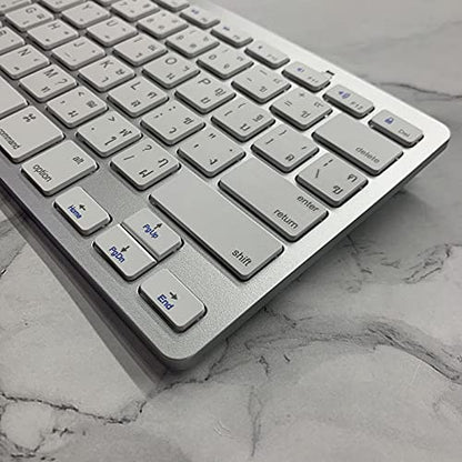 Wireless Thai Keyboard, Minority Language Ultra Thin Lightweight Silent Bluetooth Keyboards for Laptop/Computer/Surface/Desktop/Smart TV (Thai) - style: Thai