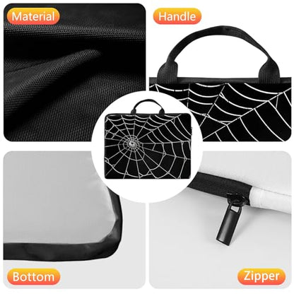 10 inch Laptop Sleeve with Laptop Skin Sticker Set – Slim Protective Case with Smooth Zipper, Lightweight Tablet & Notebook Sleeve for Travel & Daily Carry, Spider Web - color: Spider Web, size: 10 inch