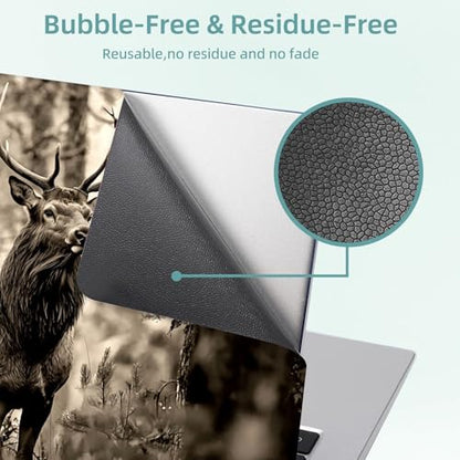 Universal Laptop Skin Decal, 3-Piece Vinyl Protector for 12 13 14 15.6" Notebook, Waterproof Anti-Scratch, Easy Trim & Bubble-Free Finish, Elk in the Woods - color: Elk in the Woods