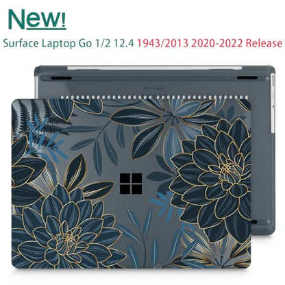 Mektron 2023 Microsoft Surface Laptop GO 3 Case 12.4" Compatible with Go 2/1 Laptop Cover 2022-2020 Releases Model 1943/2013 Plastic Hard Shell Case with Screen Protector, Dahlia Flower C035 - color: Dahlia Flower C035