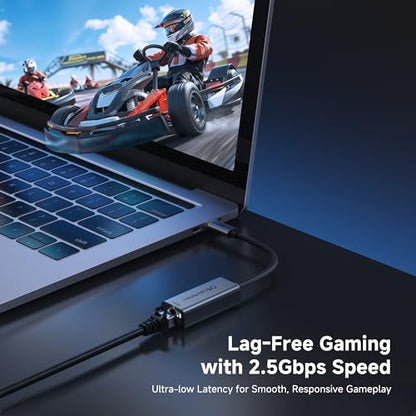Cable Matters USB C to 2.5Gb Ethernet Adapter, 2.5 Gigabit Network Speed | 2.5 Gigabit Ethernet to USB C, Compatible with USB4, Thunderbolt 4/5, MacBook, Laptops, and USB-C Devices