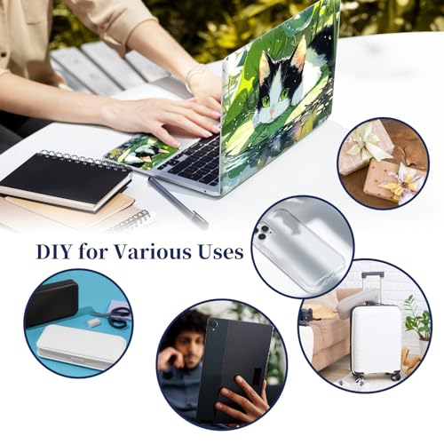 Universal Laptop Protective Skin,Trim-to-Fit Vinyl Sticker for 13–16 Inch Laptop,MacBook,Tablet & Notebook,Scratch-Proof Waterproof Cover,Cat On Lily Pad Pond - color: Cat On Lily Pad Pond