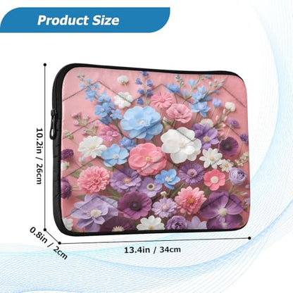 Flower Bouquet Padded Laptop Sleeve Case 13 Inch Soft Quilted Laptop Bag Waterproof Computer Sleeves - color: Flower Bouquet, size: Medium