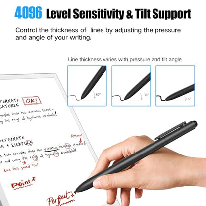 Jvkzaen EMR Stylus Compatible with Remarkable 2, Replacement Digital Pen with Eraser, 4096 Pressure Levels, Tilt Support, Palm Rejection, for Remarkable/Samsung/Kindle Scribe Devices(3 Pen Tips)