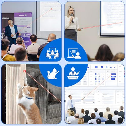 Presentation Clicker for PowerPoint with Red Laser Pointer and Timer, Wireless Clicker for Laptop Presentations Remote, Power Point Remote Clicker for Computer/Mac/PPT/Google Slide Advancer