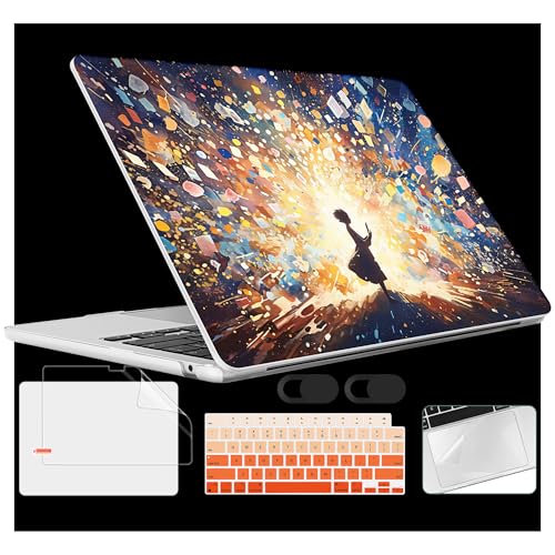 for 2026 MacBook Air 13-inch Laptop Case M5 2026 M4 2025 M3 2024 M2 2022 Release Model A3449 A3240 A3113 A2681, Hard Shell Cover for MacBook Air 13.6 inch, Colorful Lights & Stars - color: Colorful Lights & Stars
