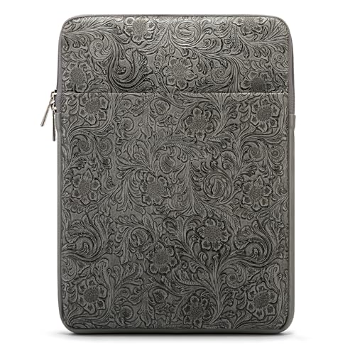 Kinmac 360° Protective Vertical Laptop Sleeve Case Cover Bag (Paisley Grey PU, 12.5 inch-13.3 inch) - color: Paisley Grey PU, size: 12.5 inch-13.3 inch