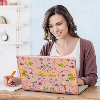 DINKY Laptop Skin Sticker Decal 15.6" 15.4" 12" 13" 13.3" 14" 15 inch Laptop Universal Vinyl Skin Stickers Cover Art Decal Notebook PC Personalized Protector, Pink Dragonfly - color: Pink Dragonfly