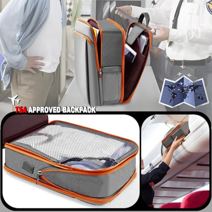 ZINZ Slim and Expandable 15 15.6 16 Inch Laptop Backpack Anti Theft Business Travel Notebook Bag with USB, Multipurpose Large Capacity Daypack for Men & Women,G01OG01 - color: G01og01