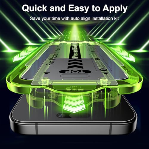Esanik 2 Pack for iPhone 15 Pro Matte Privacy Glass Screen Protector Anti-Glare & Anti-Spy,Anti-Reflection, Smooth as Silk, Military-Grade 9H Hardness,Flawless Fit Tray