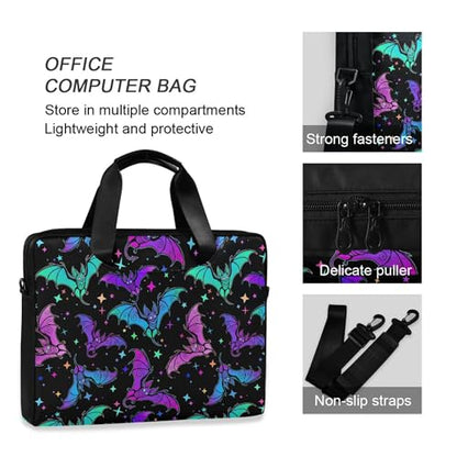 MNSRUU Laptop Bag for 15.6 inch Black Gothic Bats - color: Halloween Theme 092