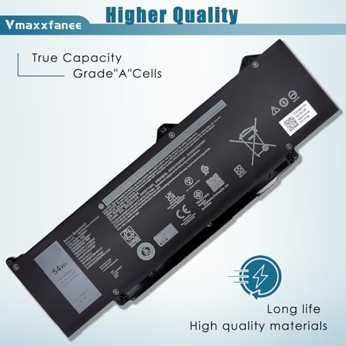 DR02P R73TC Laptop Battery Replacement for Dell Latitude 5540 5440 Precision 3580 3590 3480 3490 Series DR02P 803W6 0803W6 2X1V9 02X1V9 54Wh 11.4V 4623mAh - size: 10.35*3.42*0.19 inch DR02P