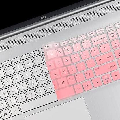 Keyboard Cover for 15.6 HP Laptop 15-dw 15-dy 15-ef 15-da/db/bs 15t-dy200 15-dy5033dx 15-dy5131dx 15-dy2073dx 15-dw0083wm 15-ef1041nr 15-da0012dx, HP 15m-dr/ds 15-cs/cc (NOT FIT HP 15-FC/FD 15-EG/EH) - color: GradualPink