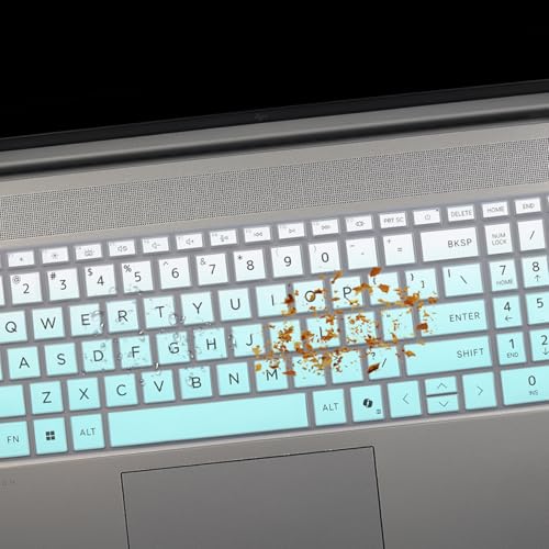 2 PCS Keyboard Cover for HP 15.6" Laptop 15-fc 15-fd 15z-fc000 15-fd0083wm 15t-fd000,HP OmniBook 5 AI 16" 16-ag 16-af 16-ba 16-bc 16z-ag100 16z-bc100 Series Laptop 16-af1037nr 16-bc1047nr-MGreen+Clear - color: MGreen+Clear