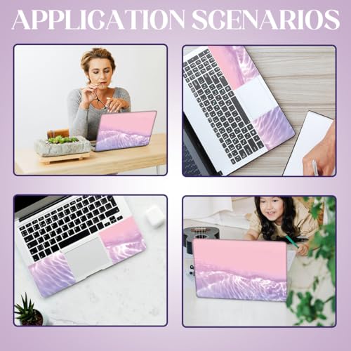 SUPERDANT Laptop Skin Sticker Pink Beach Laptop Decals Personalized Universal Notebook Computer Wrap Vinyl Skin Stickers Cover Art Decal Removable 12-15.6 Inch Waterproof Scratch-Resistant Gifts - style: Pink Beach