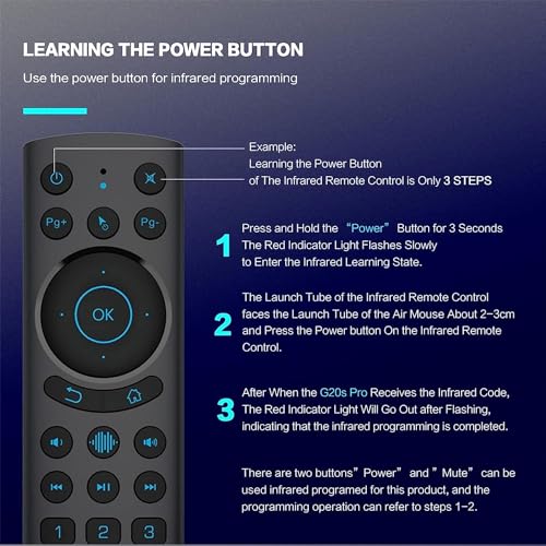 G20BTS Plus Wireless Bluetooth 5.0 Voice Backlit Remote Control Support 2.4G USB Gyroscope IR Learning Remote Control for Android TV Box(G20S Pro Plus)