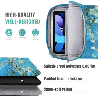 TiMOVO 9-11" Tablet Sleeve Bag Carrying Case with Strap, Apricot Blossom | Fits iPad A16 11", Pad Air 11/5th & 4th 10.9", 10th Gen/10.2", Galaxy Tab A11 Plus, Multi-Pocket, Handle, Padded Protection - color: Apricot Blossom, size: 9-11