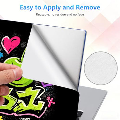 Laptop Skin Sticker Decal 15-15.6 Inch with Cute Mouse Pad, Universal Reusable Vinyl Sticker for 12.1 13 13.3 14 15.4 Inch Netbook and Notebook PC, Kawaii Graffiti - color: Kawaii Graffiti