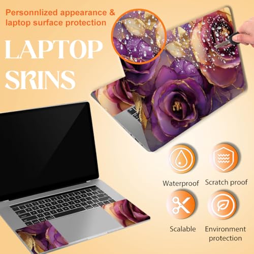 SUPERDANT Laptop Skin Sticker Rose Laptop Decals Personalized Universal Notebook Computer Wrap Vinyl Skin Stickers Cover Art Decal Removable 12-15.6 Inch Waterproof Scratch-Resistant Gifts - style: Rose