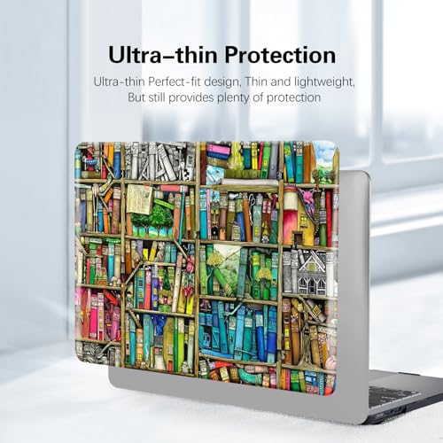 Compatible with MacBook Air 13 inch Case 2021 2020 2019 2018 Release A2337 M1 A2179 A1932, Funut Laptop Plastic Hard Shell Case Protective Cover for MacBook Air 13 with Touch ID, Bookshelf - color: 01 Bookshelf, size: Mac Air 13" 2018-2022(A1932/A2179/A23