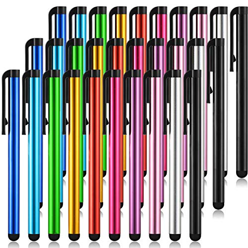 Outus 30 Pieces Stylus Pens for Touchscreen Capacitive Slim Stylus Pens for Universal Touch Screens Devices, Compatible with iPhone, Ipad, Tablet (10 Colors)