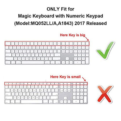 HRH Ombre Brown Silicone Keyboard Cover Keypad Skin for Magic Keyboard with Numeric Keypad A1843 MQ052LL/A Released in 2017 (US Layout) - color: Ombre Brown