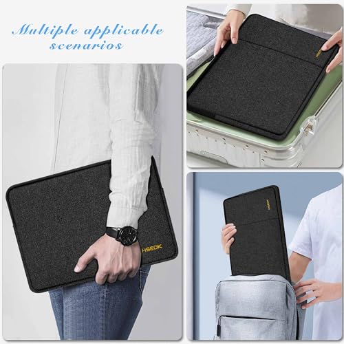 Hseok Laptop Case 13.3 14 inch Sleeve with Additional Case Compatible with MacBook Pro/Neo 14 inch M5/M4/M3/M2/M1 All Model of 13.3 Inch Mac Air/Pro, XPS 13 14 and More 13.3"-14" Notebooks,Black - color: Black