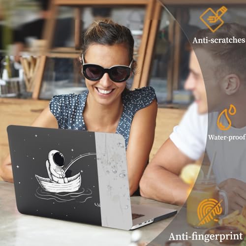 Compatible with MacBook Pro 14 inch Pro/Max Case 2025-2021 M5/M4/M3/M2/M1 Models A3434 A3185 A3401 A3112 A2918 A2992 A2779 A2442, Plastic Laptop Shell & Keyboard Cover, Fishing Astronaut - color: Fishing Astronaut, size: Pro 14.2" (2026-2021)M5/M4/M3/M2/M