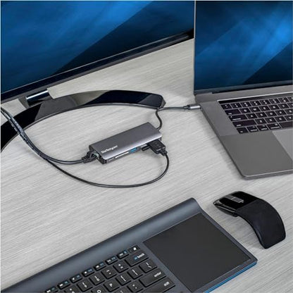 StarTech 6-in-1 USB-C Travel Dock, 4K HDMI, 100W PD, 3x USB Hub, SD, GbE | USB-C Multiport Adapter, Mini Dock for MacBook / Dell / Thinkpad / HP, Thunderbolt compatible - style: 6-IN-1 with SD