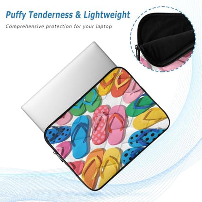Flip Flops Pattern 15-16 Inch Quilted Laptop Sleeve Case Soft Notebook Protector Bag Computer Carrying Case - color: flip flops pattern, size: Large