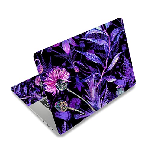 Laptop Notebook Skin Sticker Cover Decal Fits 12 13 13.3 14 15 15.4 15.6 inch Laptop Protector Notebook PC ，Protector Cover for Toshiba Hp Samsung Dell Apple Acer Leonovo Sony Asus Notebook - color: Purple Flower