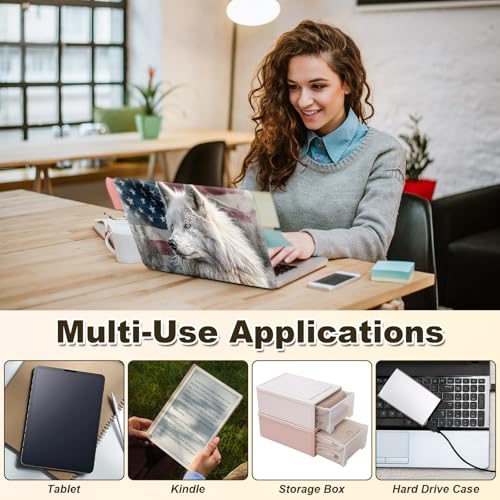 Universal Laptop Skin Sticker, 11-15.6 Inch Reusable Vinyl Laptop Skin Decal, Scratch Resistant Waterproof Cover, Easy to Trim & Apply, American Flag Wolf - color: American Flag Wolf